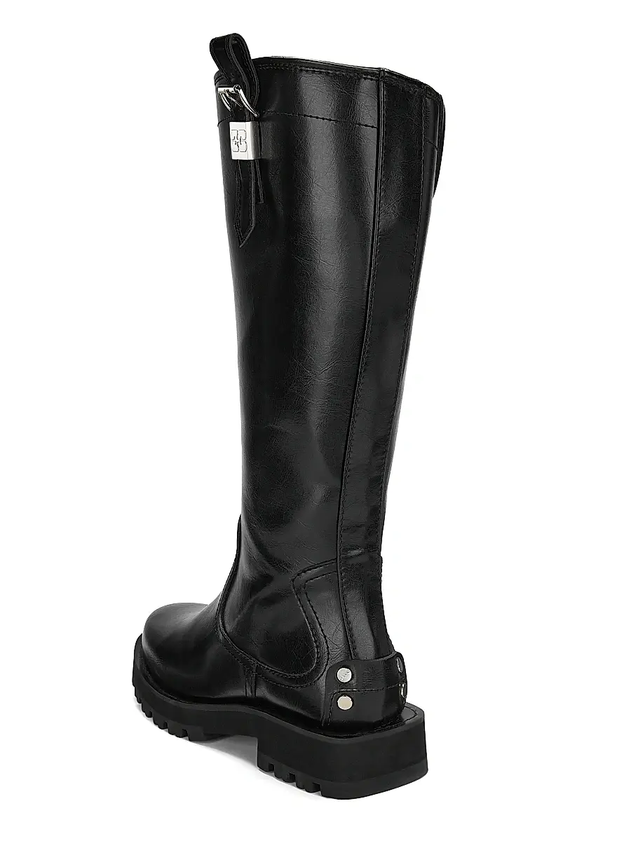 Ganni Women's Studs Crinkle Faux-Leather High Boots | Thumbnail 3 Ganni Women's Studs Crinkle Faux-Leather High Boots | Thumbnail 3