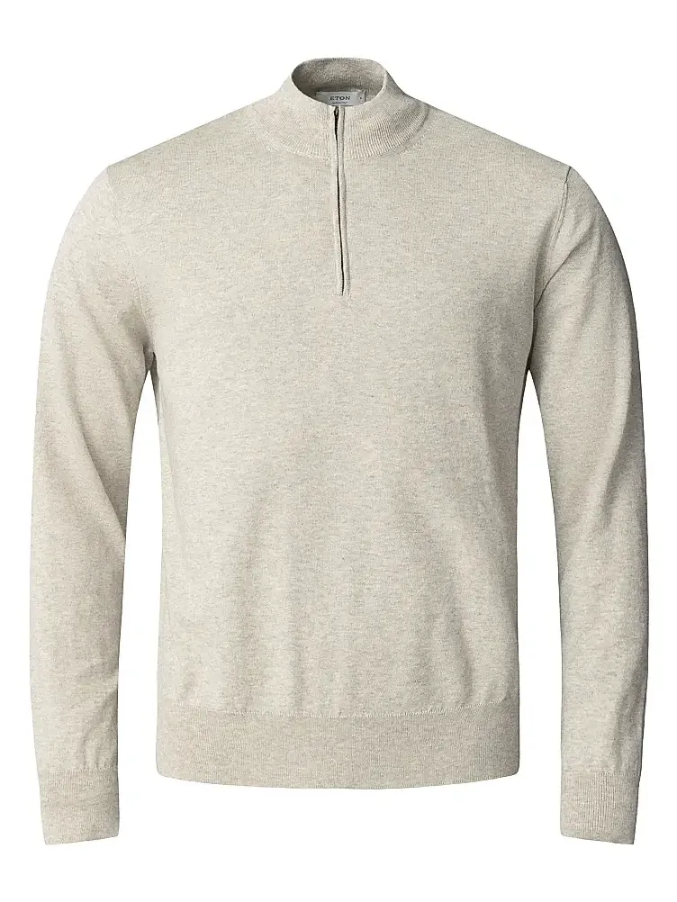 Men's Cotton-Cashmere Fine Weave Quarter-Zip Sweater Men's Cotton-Cashmere Fine Weave Quarter-Zip Sweater