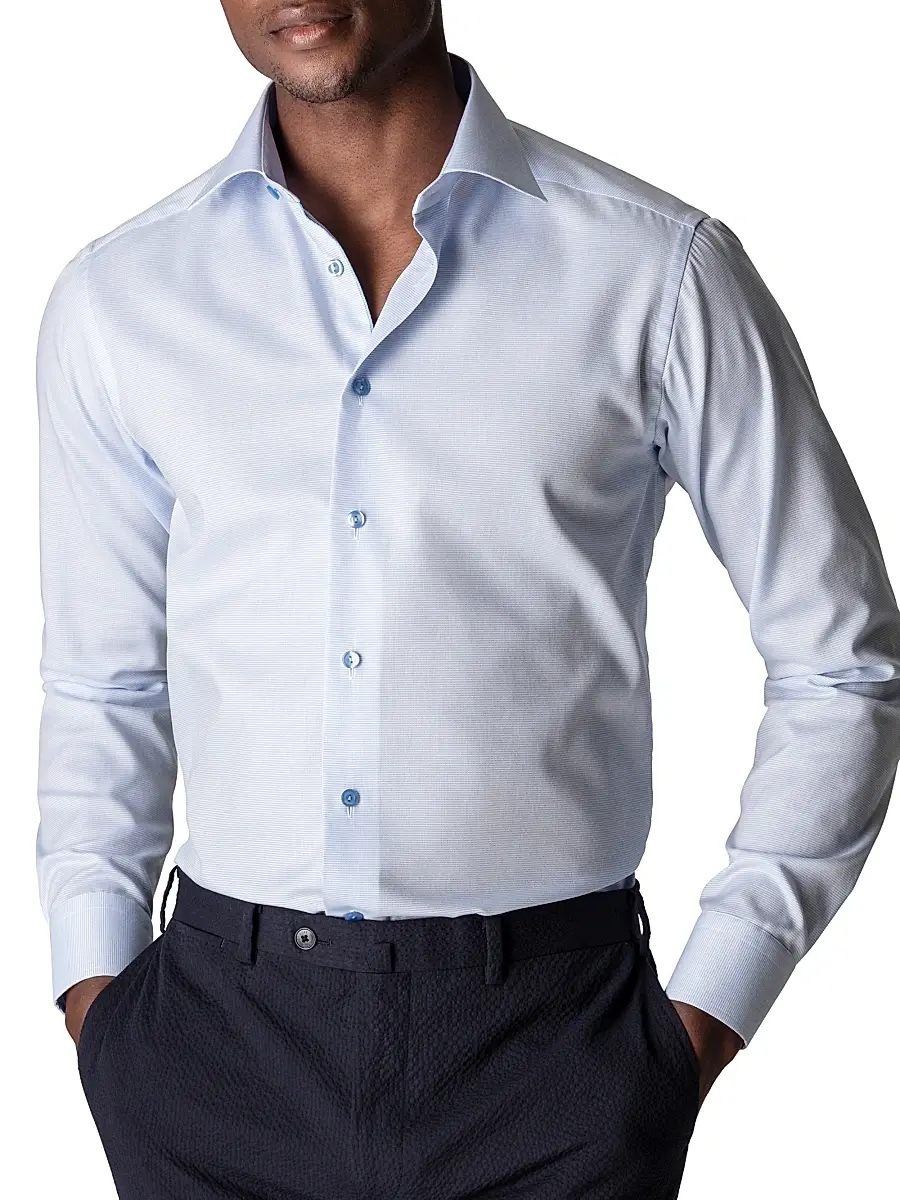 Eton Men's Slim-Fit Textured Solid Shirt | Thumbnail 2