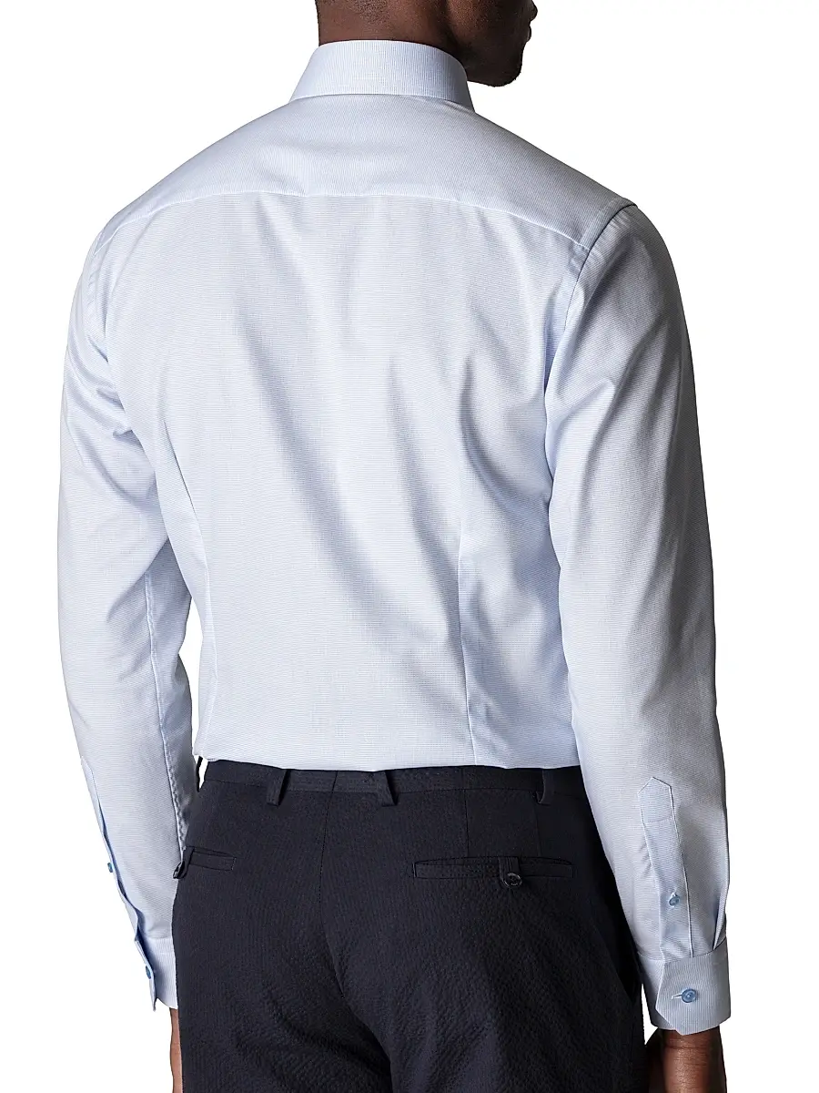Eton Men's Slim-Fit Textured Solid Shirt | Thumbnail 4