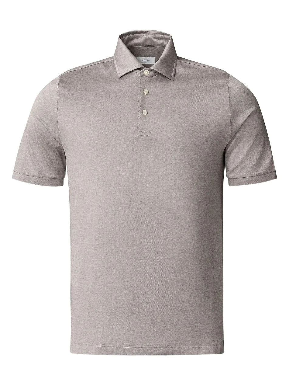 Eton Men's Jaquard Filo Di Scozia Polo Shirt