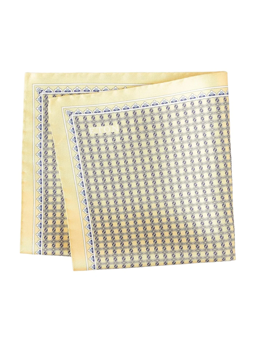 Eton Men's Micro-Geometric Print Silk Pocket Square