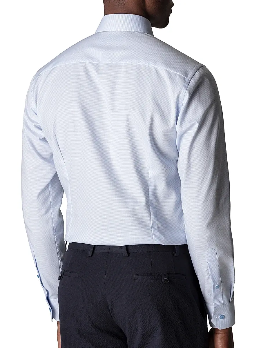 Eton Men's Contemporary-Fit Textured Solid Shirt | Thumbnail 4 Eton Men's Contemporary-Fit Textured Solid Shirt | Thumbnail 4