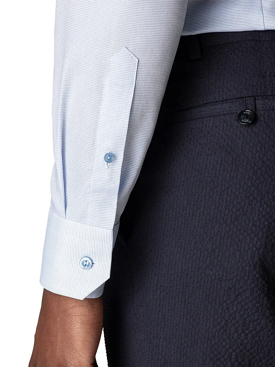 Eton Men's Contemporary-Fit Textured Solid Shirt | Thumbnail 6 Eton Men's Contemporary-Fit Textured Solid Shirt | Thumbnail 6
