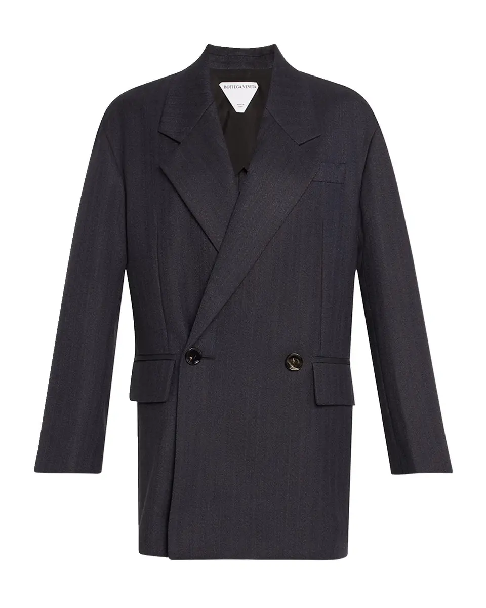 Bottega Veneta Subtle Stripe Double-Breasted Wool Jacket | Thumbnail 3 Bottega Veneta Subtle Stripe Double-Breasted Wool Jacket | Thumbnail 3