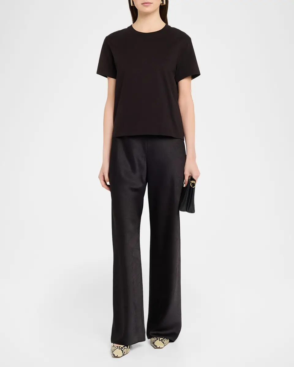 Vince Short-Sleeve Pima Cotton Crewneck T-Shirt | Thumbnail 2 Vince Short-Sleeve Pima Cotton Crewneck T-Shirt | Thumbnail 2