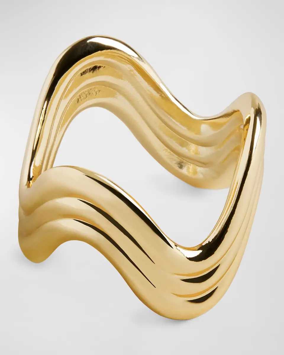 L'Objet Gold-Tone Ripple Napkin Rings Jewels, Set of 4 | Thumbnail 2