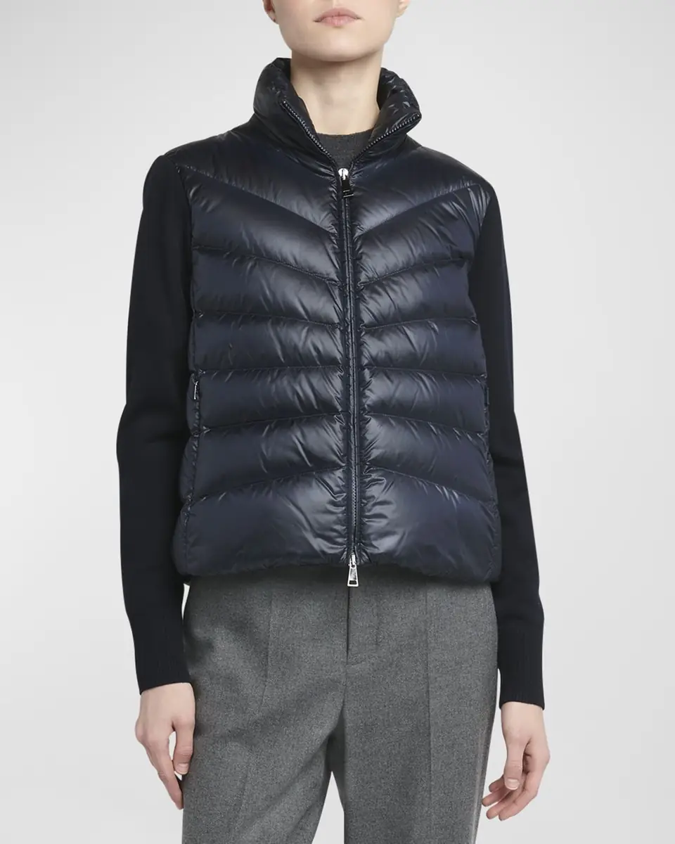 Moncler Lightweight Wool Puffer Cardigan | Thumbnail 4