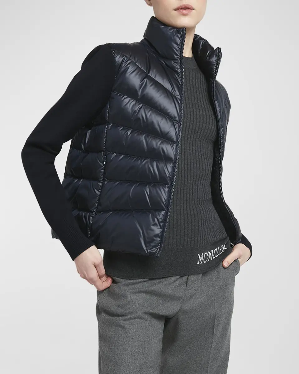 Moncler Lightweight Wool Puffer Cardigan | Thumbnail 7