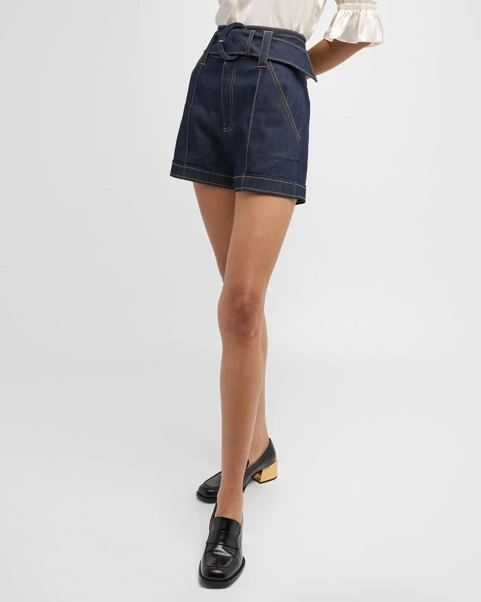 Cinq à Sept Aldi Belted Denim Shorts | Thumbnail 8 Cinq à Sept Aldi Belted Denim Shorts | Thumbnail 8