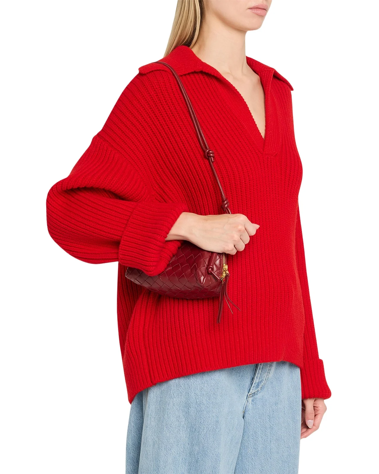 Zip Leather Pouch Shoulder Bag
