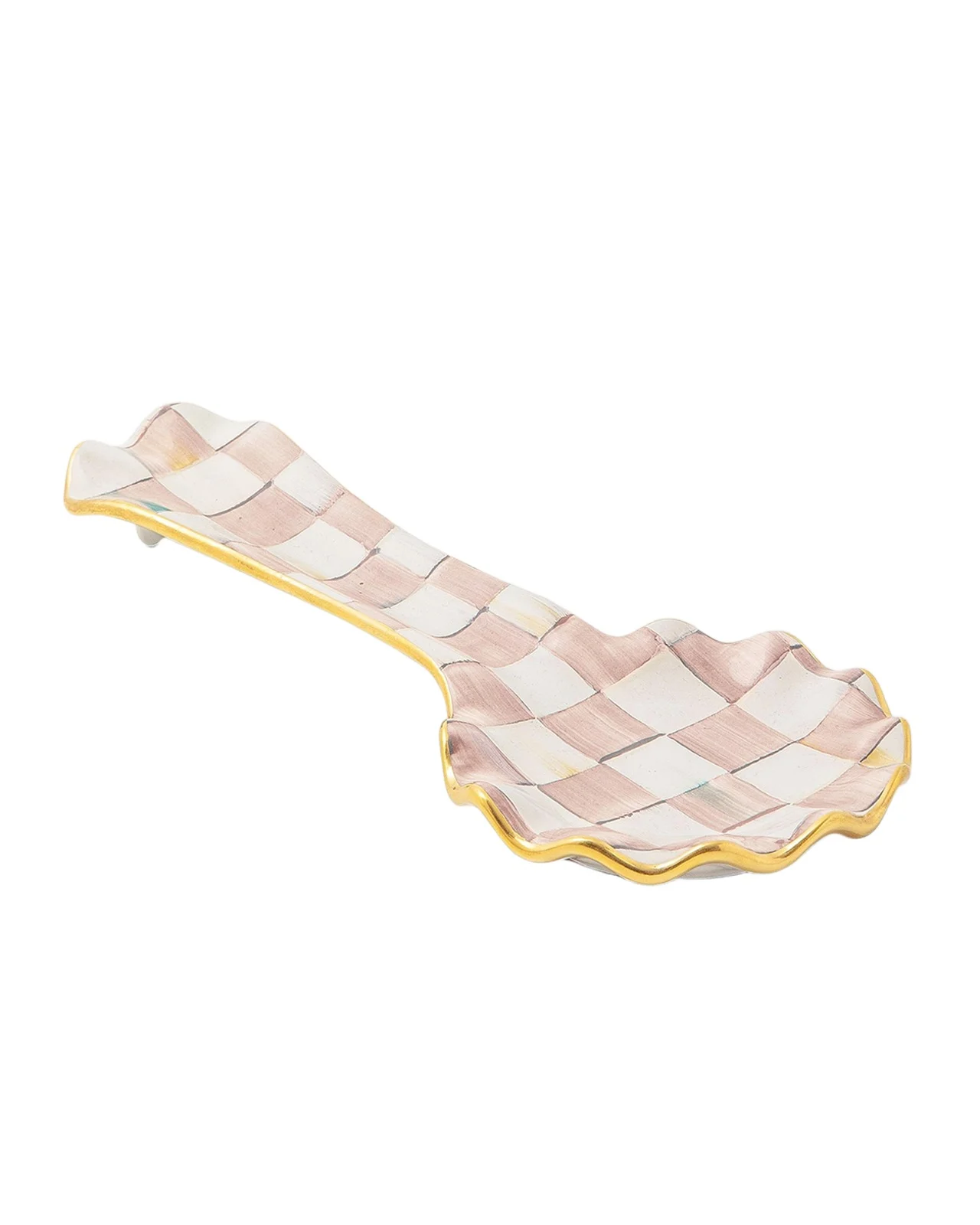 MacKenzie-Childs Rosy Check Ceramic Spoon Rest