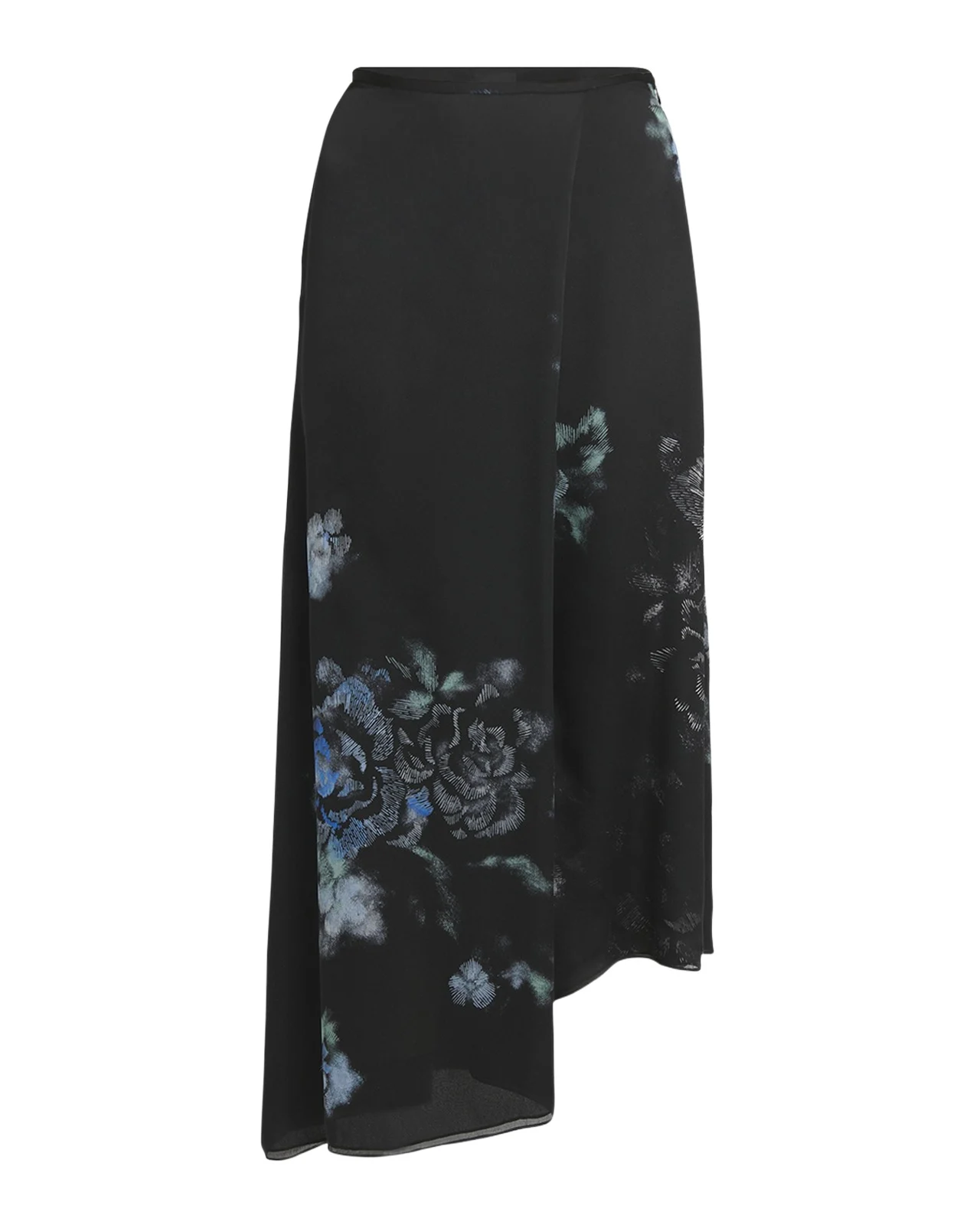 Floral Print Silk Wrap-Effect Midi Skirt Floral Print Silk Wrap-Effect Midi Skirt