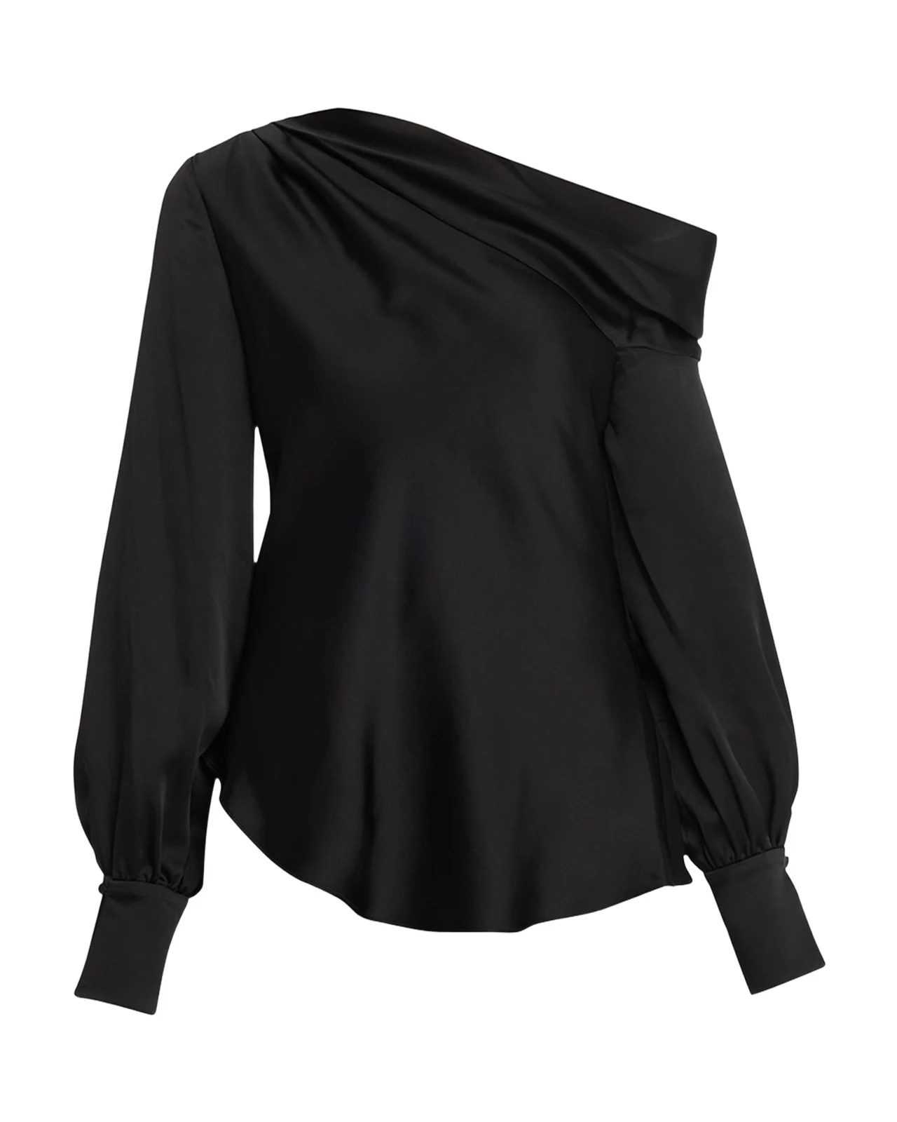 Alice Draped Satin One-Shoulder Top Alice Draped Satin One-Shoulder Top