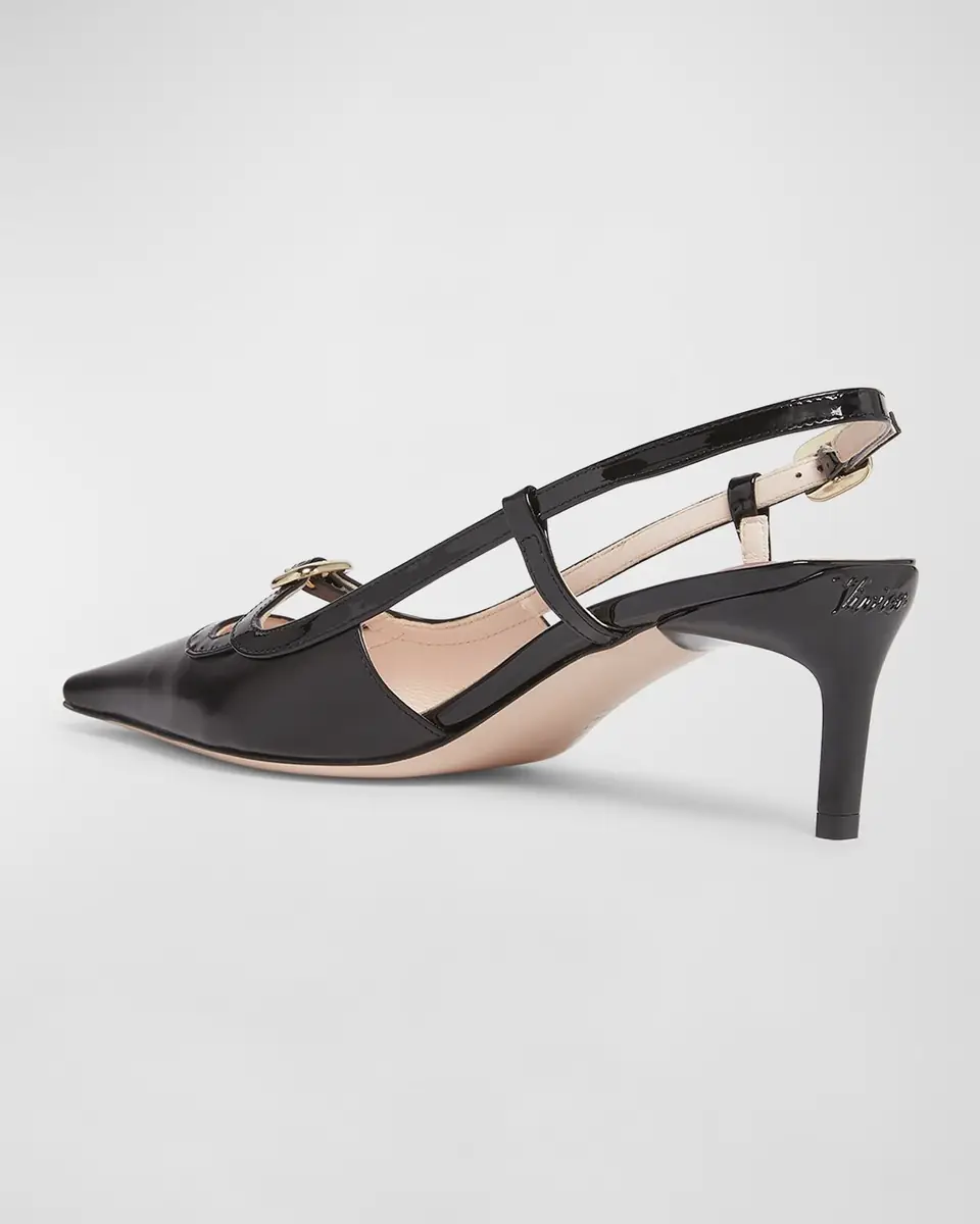 Roger Vivier Mixed Leather Mini Buckle Slingback Pumps | Thumbnail 4 Roger Vivier Mixed Leather Mini Buckle Slingback Pumps | Thumbnail 4
