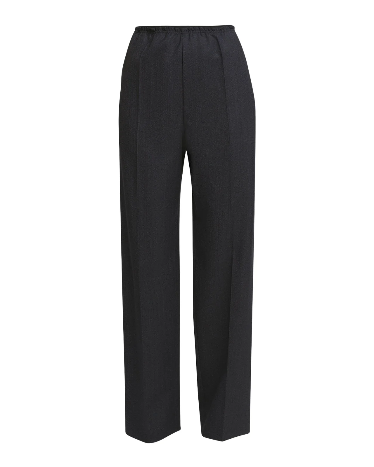 Subtle Striped Straight-Leg Wool Trousers