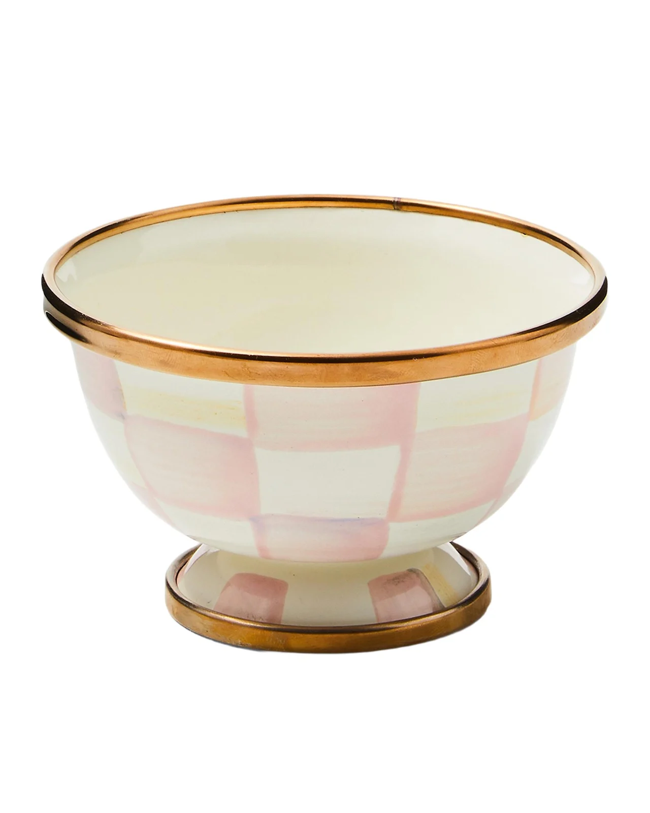 MacKenzie-Childs Rosy Check Enamel Little Sugar Bowl