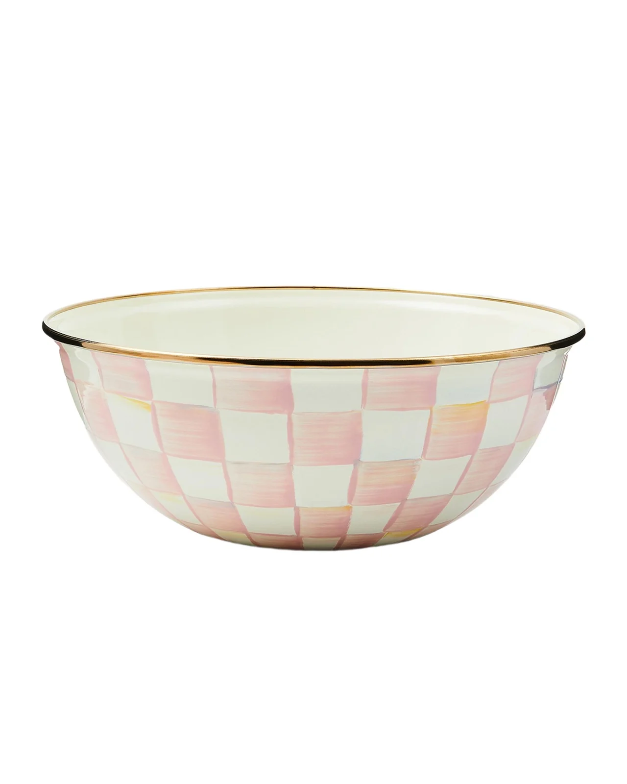MacKenzie-Childs Rosy Check Enamel Everyday Bowl