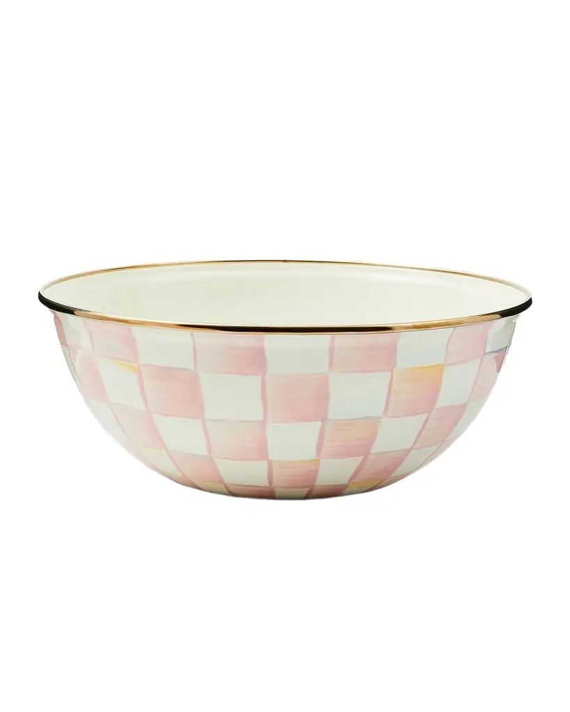 MacKenzie-Childs Rosy Check Enamel Everyday Bowl | Image 1 MacKenzie-Childs Rosy Check Enamel Everyday Bowl | Image 1