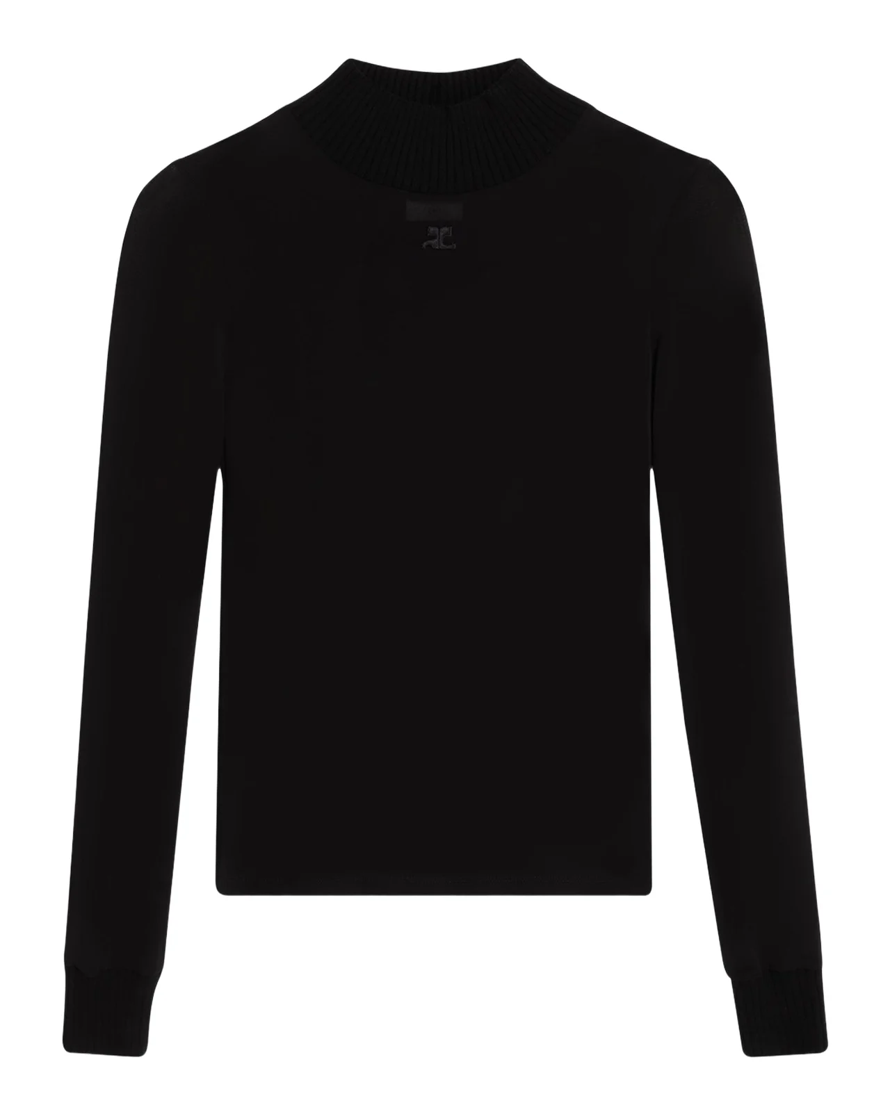 Courrèges Re-Edition Mock-Neck Long-Sleeve Fitted Top