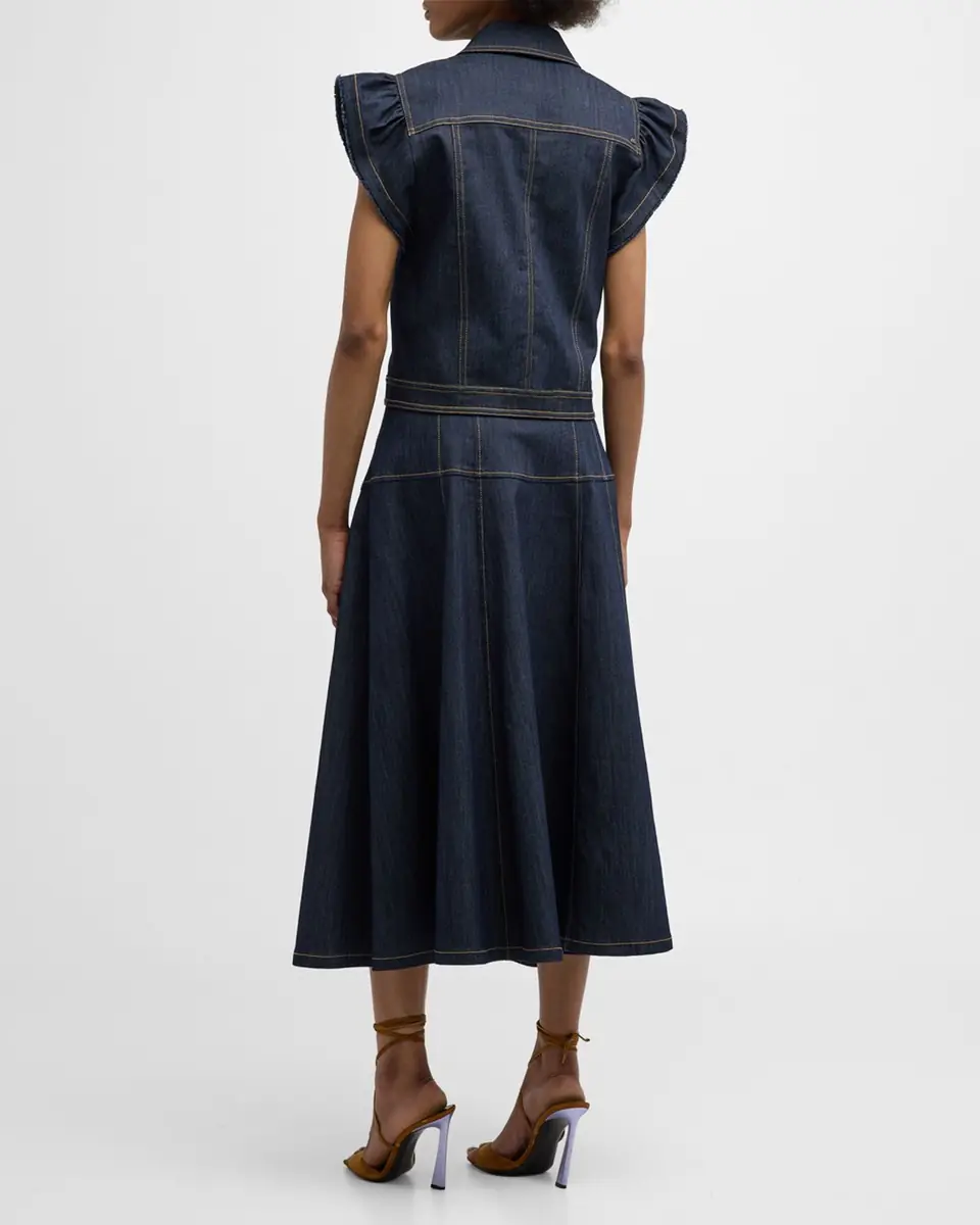 Cinq à Sept Veena Denim Midi Skirt | Thumbnail 3