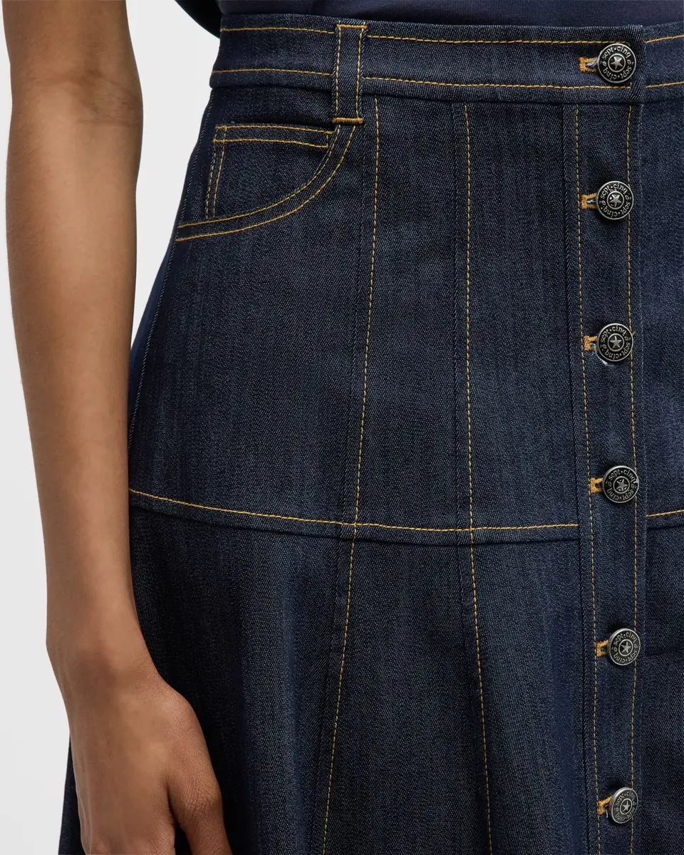 Cinq à Sept Veena Denim Midi Skirt | Thumbnail 5