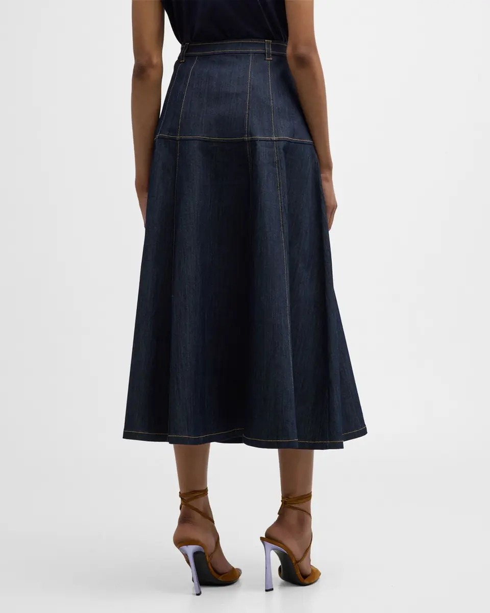 Cinq à Sept Veena Denim Midi Skirt | Thumbnail 6