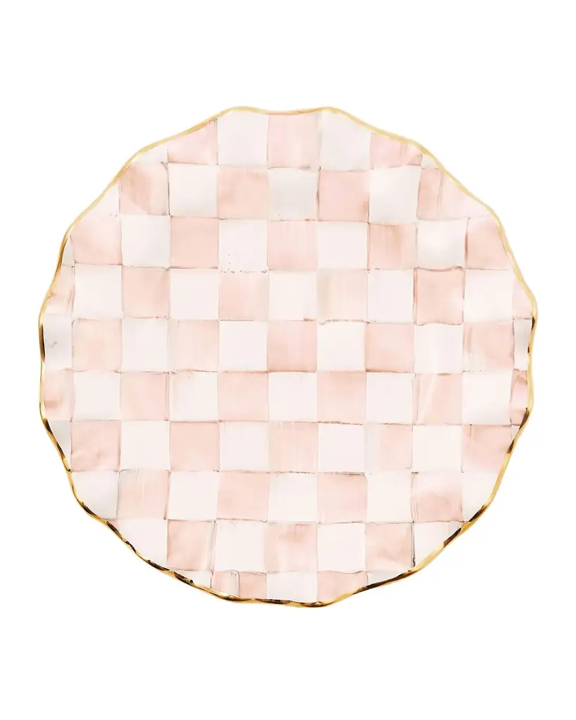 MacKenzie-Childs Rosy Check Ceramic Fluted Dinner Plate