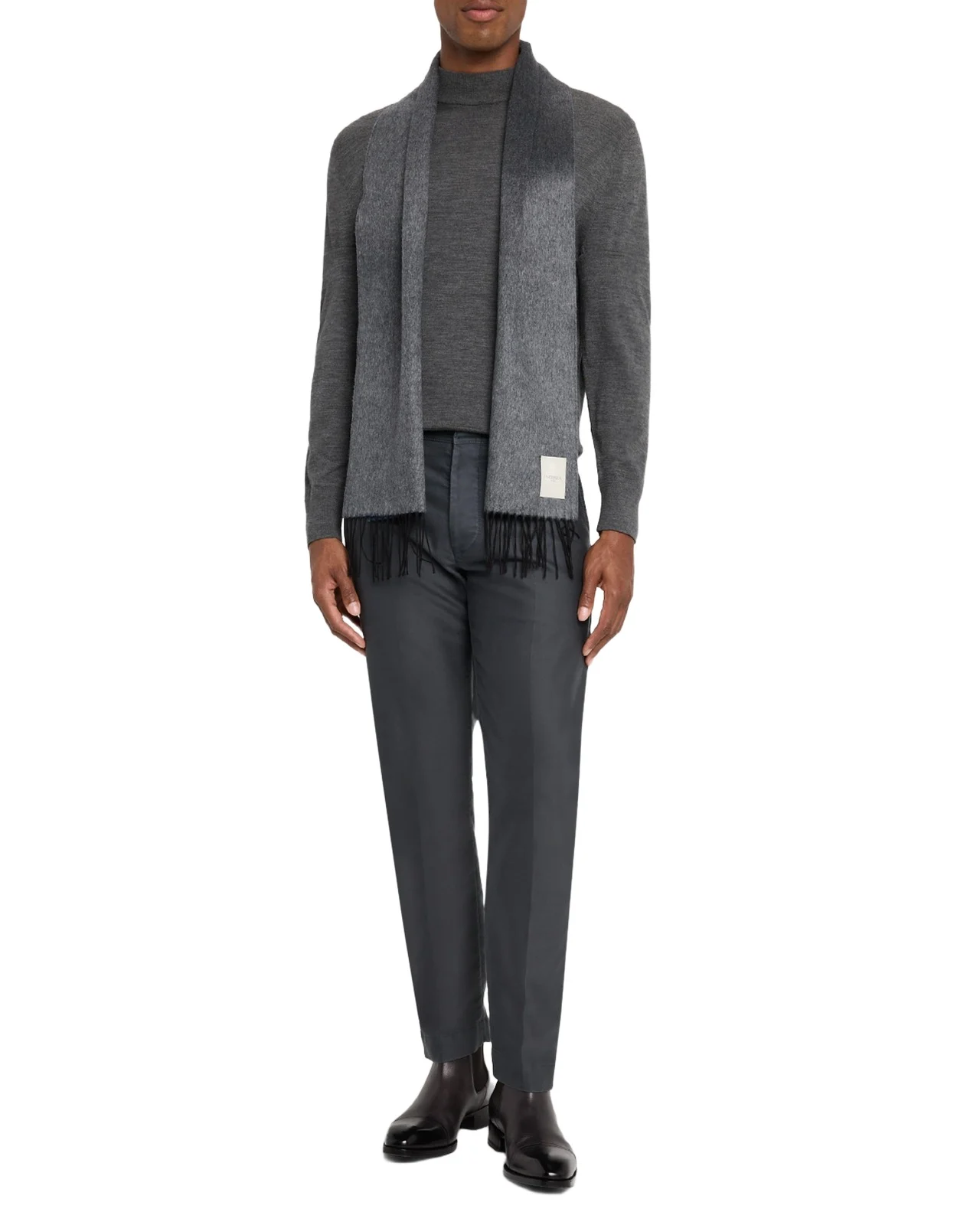 Men's Mirror Silk and Cashmere Double-Faced Scarf