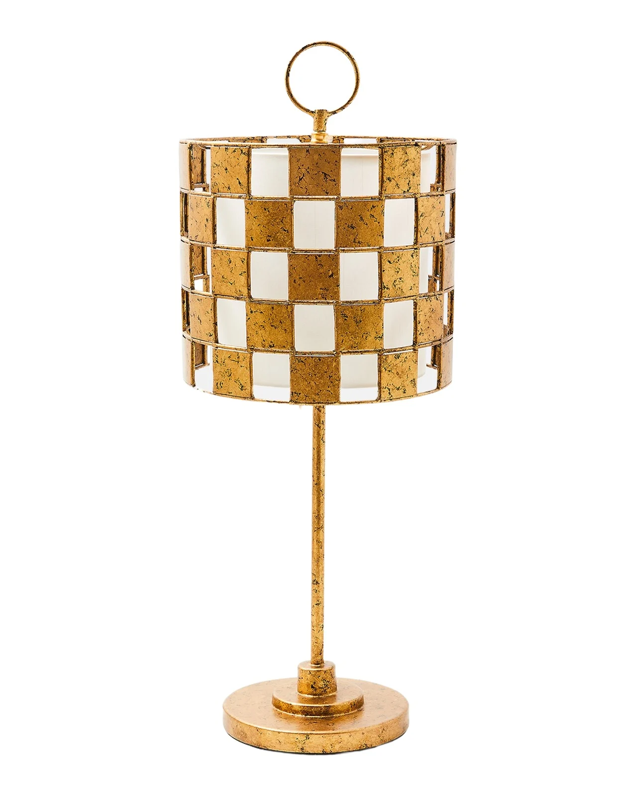 MacKenzie-Childs Golden Check Table Lamp