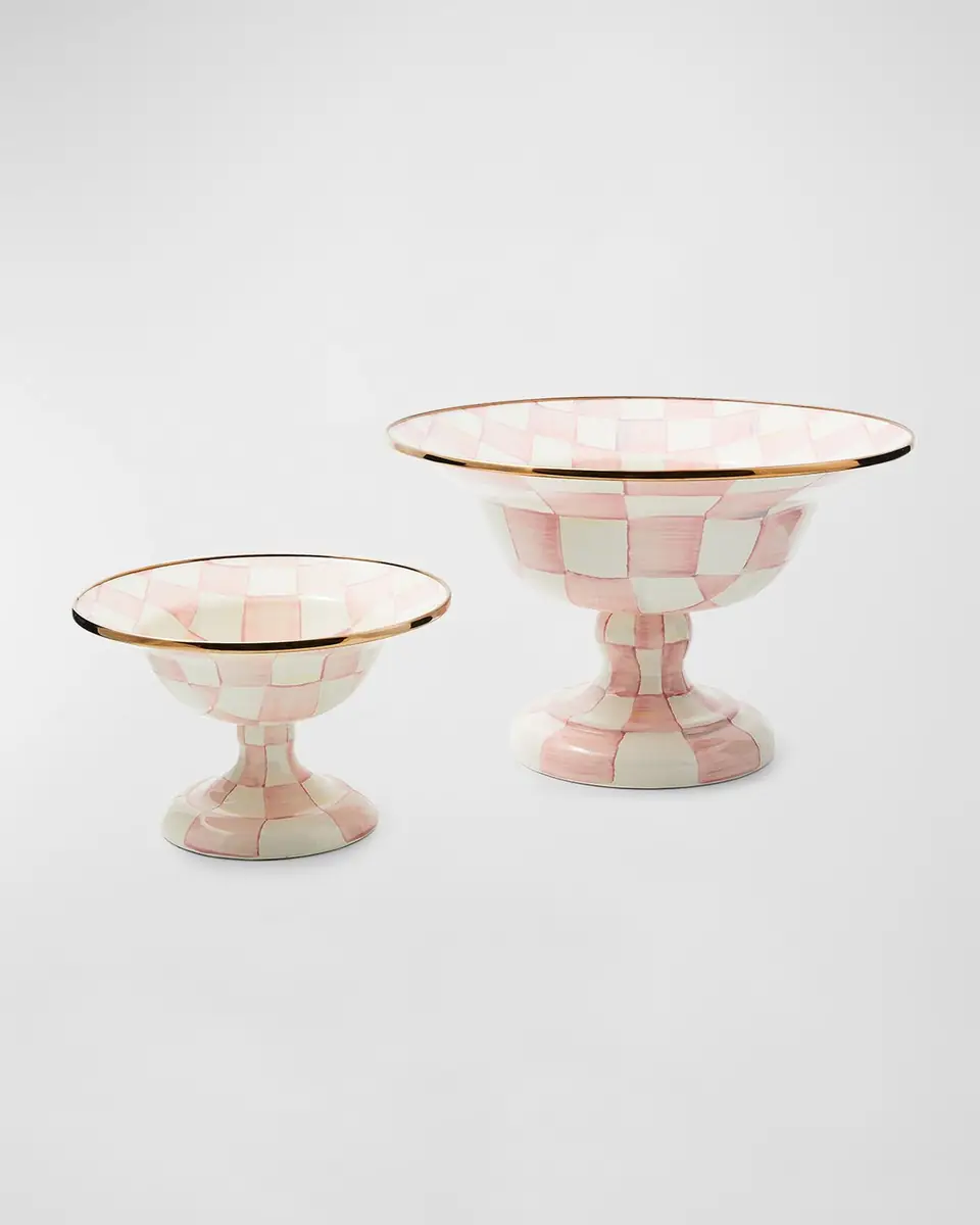 MacKenzie-Childs Rosy Check Enamel Compote Bowl | Thumbnail 2 MacKenzie-Childs Rosy Check Enamel Compote Bowl | Thumbnail 2