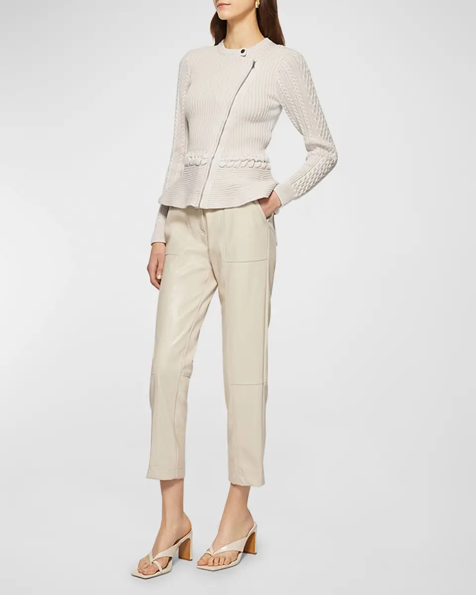 Simkhai Andi Mixed-Knit Cotton Peplum Jacket | Thumbnail 2 Simkhai Andi Mixed-Knit Cotton Peplum Jacket | Thumbnail 2