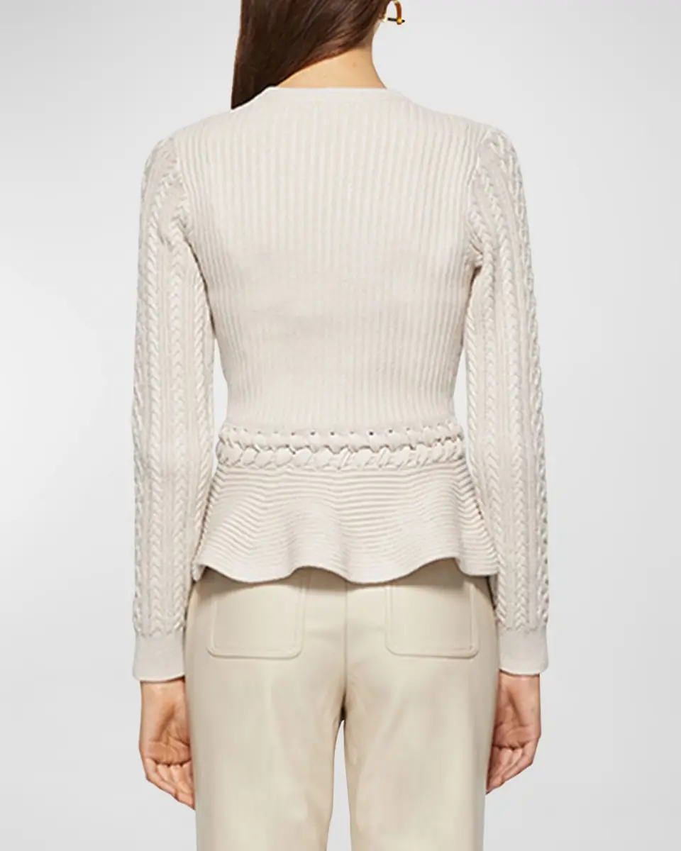 Simkhai Andi Mixed-Knit Cotton Peplum Jacket | Thumbnail 5 Simkhai Andi Mixed-Knit Cotton Peplum Jacket | Thumbnail 5