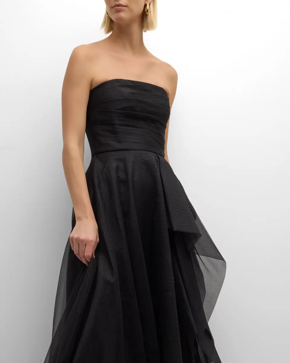 THEIA Teresa Draped Strapless Gown | Thumbnail 7