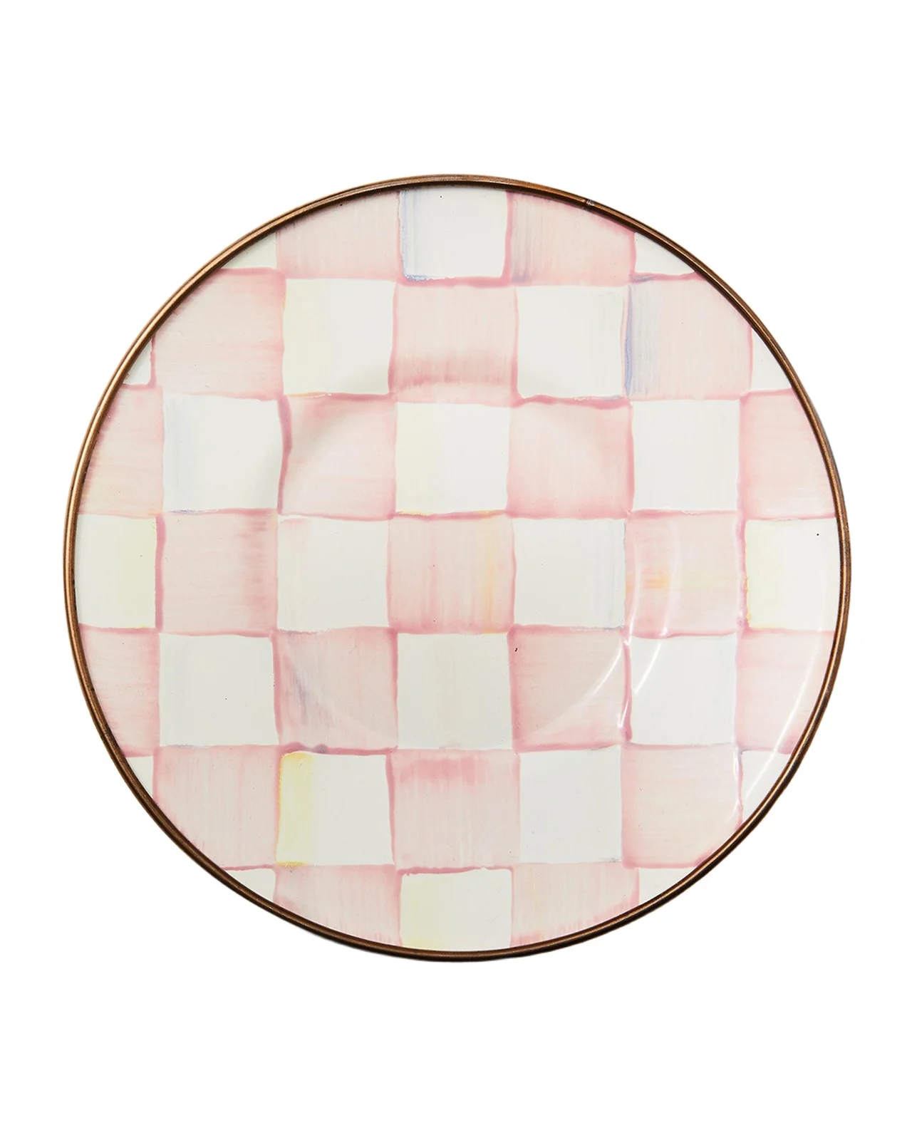 MacKenzie-Childs Rosy Check Enamel Saucer