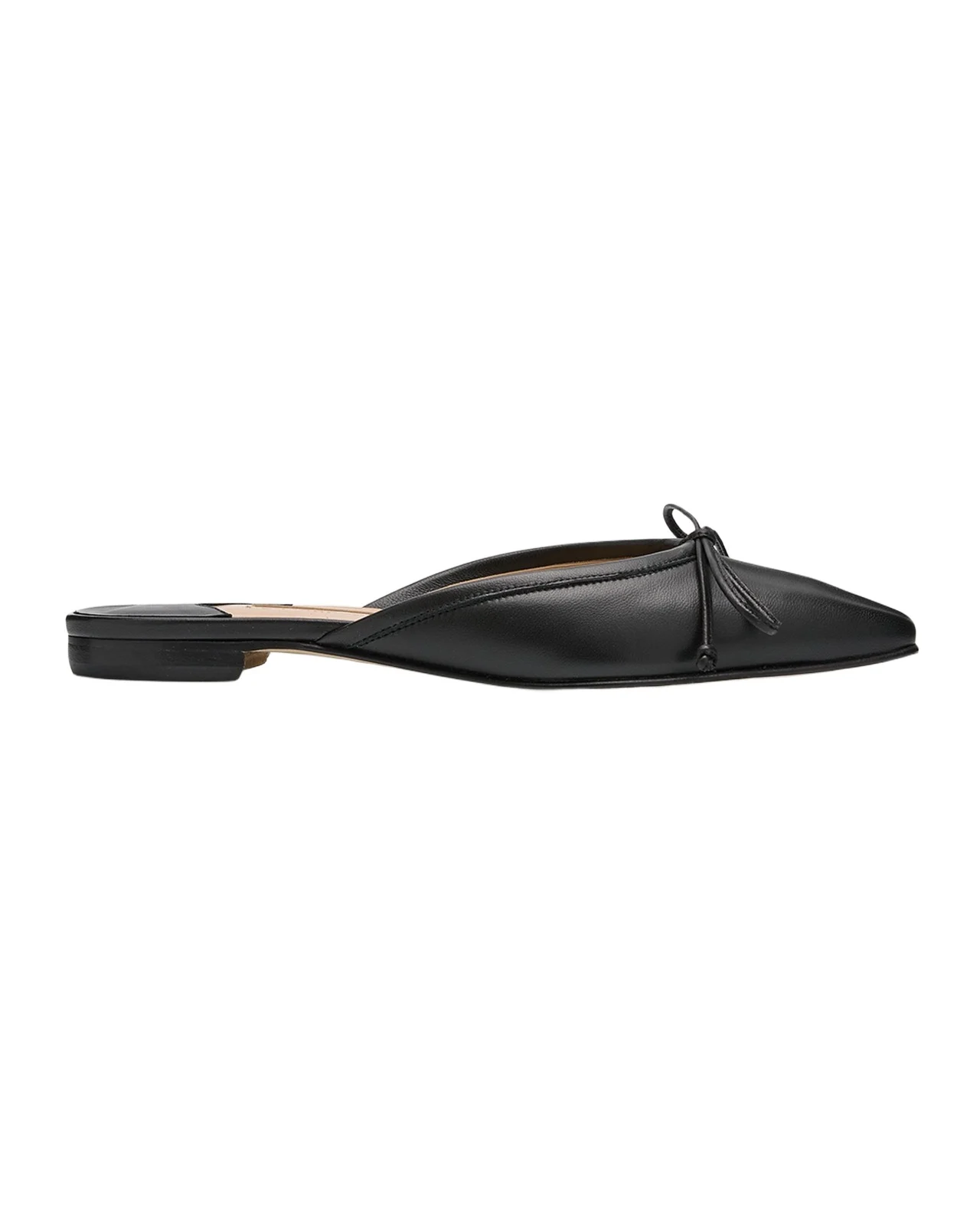 Manolo Blahnik Lambskin Bow Ballerina Mules