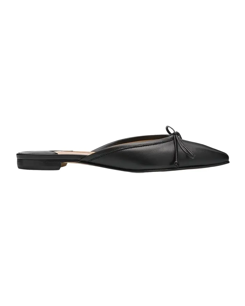 Manolo Blahnik Lambskin Bow Ballerina Mules | Image 1 Manolo Blahnik Lambskin Bow Ballerina Mules | Image 1