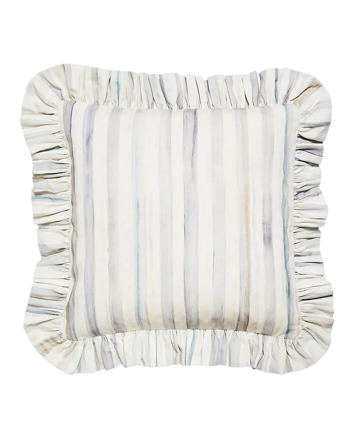 MacKenzie-Childs Sterling Stripe Ruffle Throw Pillow