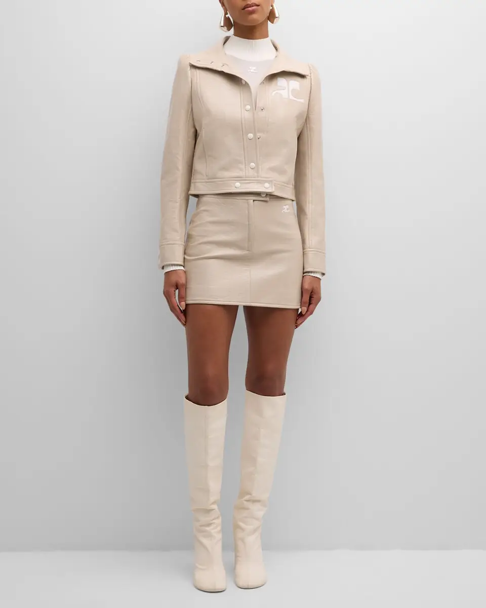 Courrèges Textured Vinyl Crop Jacket | Thumbnail 2