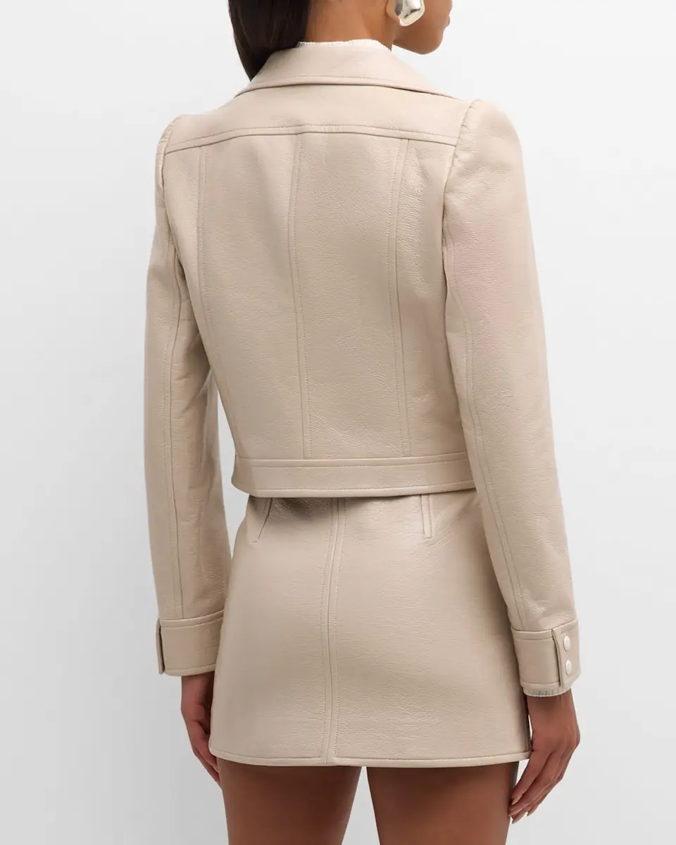 Courrèges Textured Vinyl Crop Jacket | Thumbnail 3
