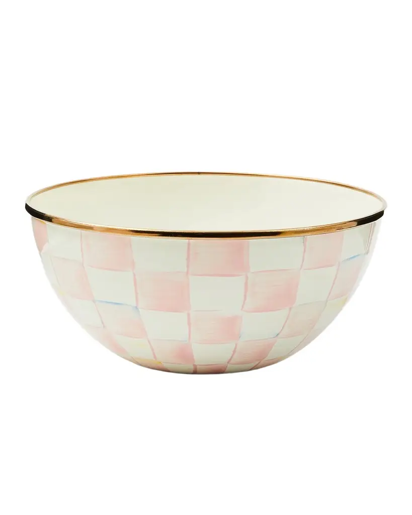 MacKenzie-Childs Rosy Check Enamel Everyday Bowl | Image 1 MacKenzie-Childs Rosy Check Enamel Everyday Bowl | Image 1