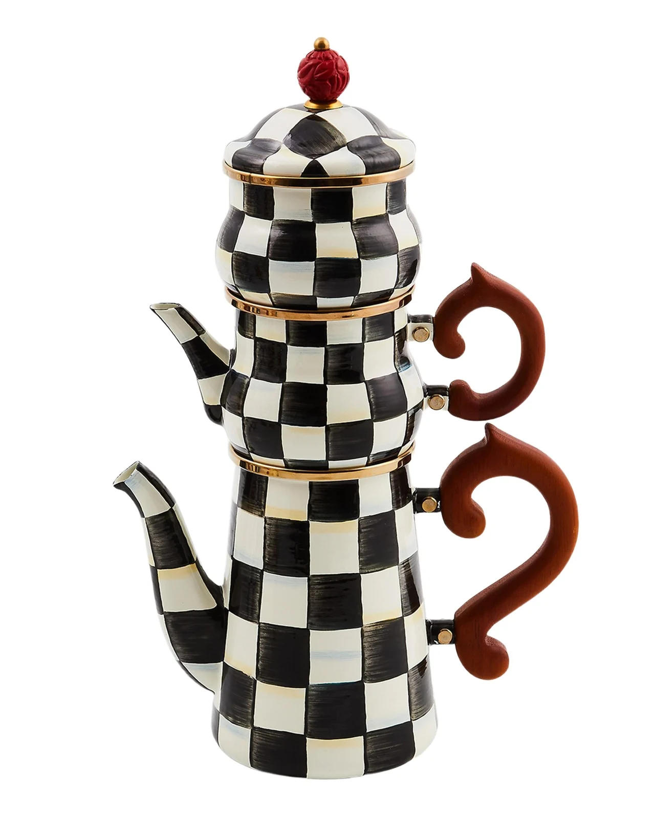 MacKenzie-Childs Courtly Check Stackable Coffee Set