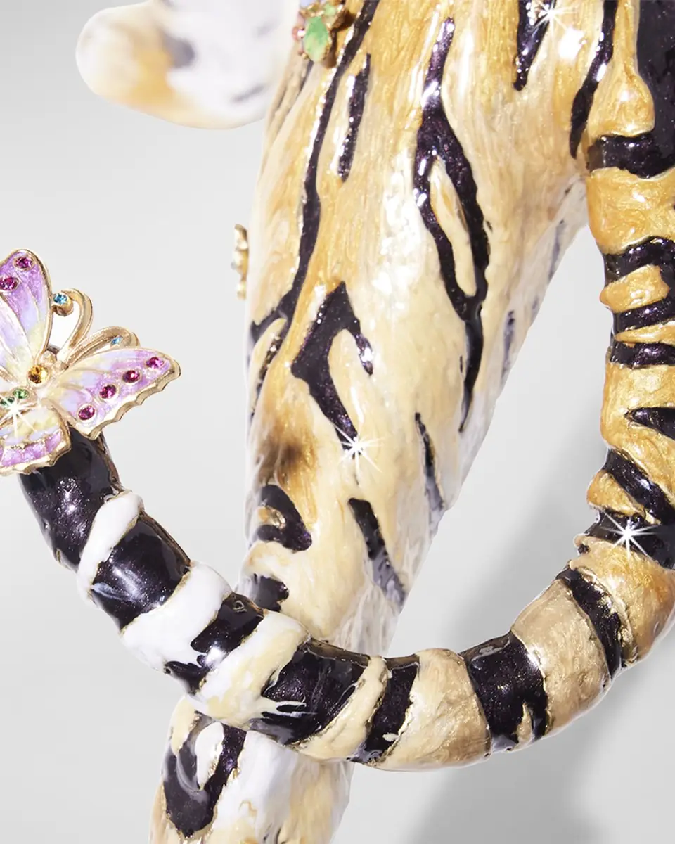 Jay Strongwater Tiger with Flower Crown Figure | Thumbnail 5