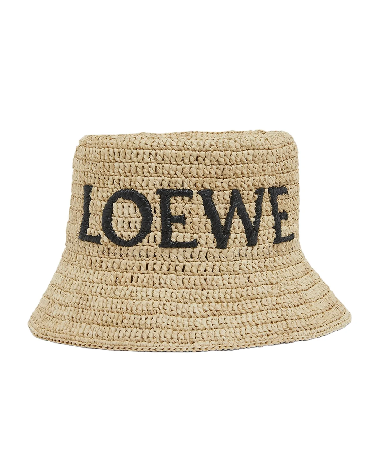 Logo Woven Raffia Bucket Hat