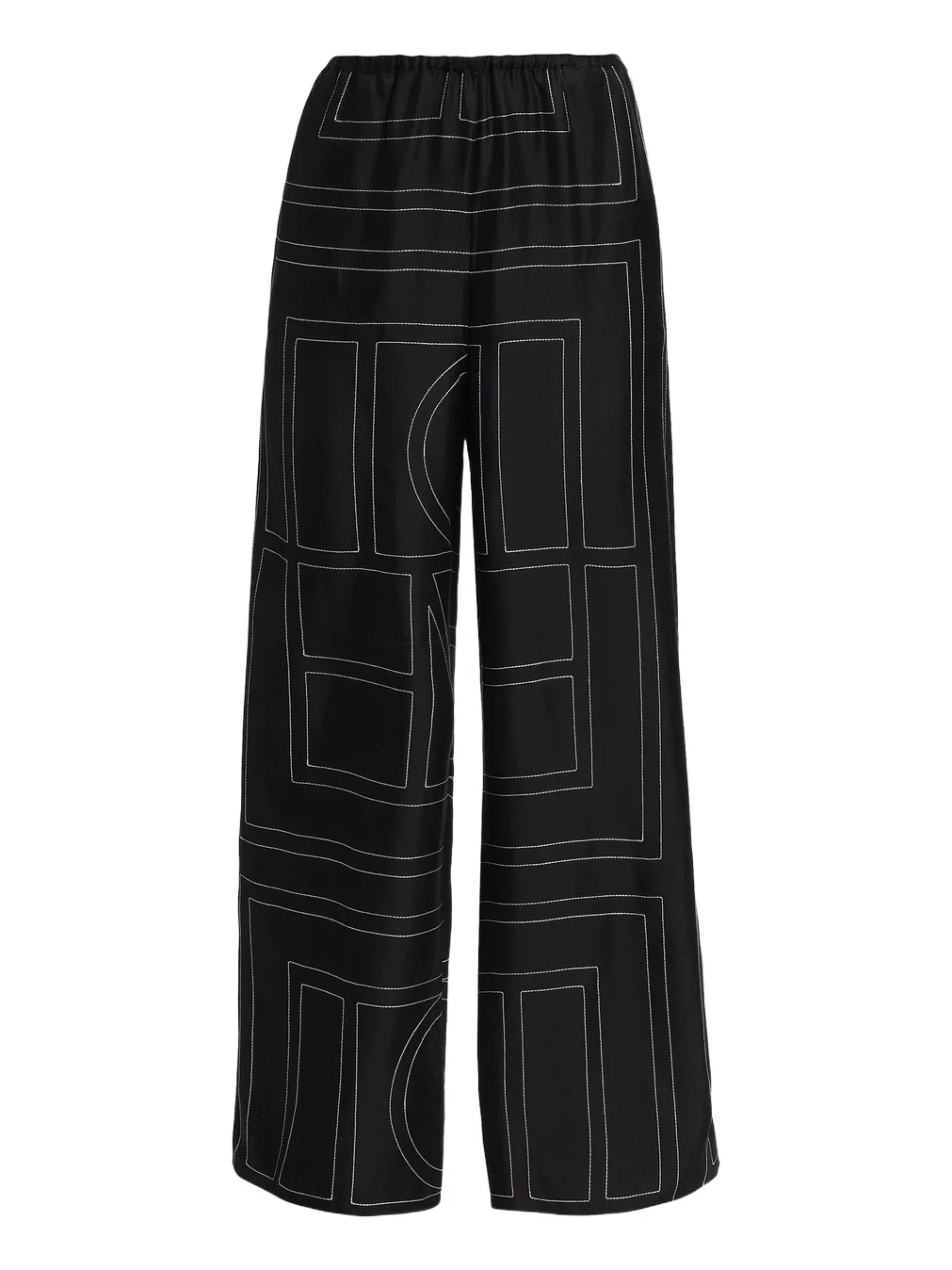 Women's Monogram Stitch Silk Pants Women's Monogram Stitch Silk Pants
