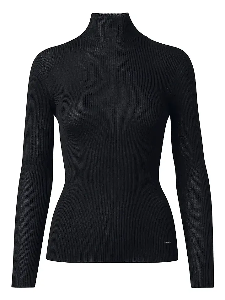 Women's Rib-Knit Cashmere-Silk Turtleneck