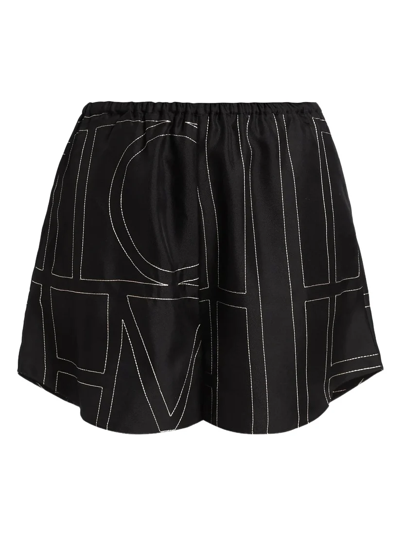 TOTEME Women's Silk Stitched-Logo Shorts
