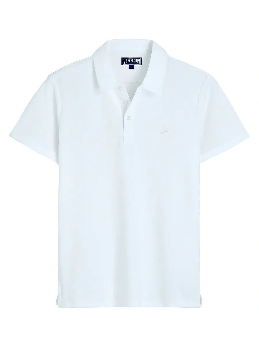 Vilebrequin Men's Organic Cotton Terry Polo Shirt - Blanc | Image 1 Vilebrequin Men's Organic Cotton Terry Polo Shirt - Blanc | Image 1
