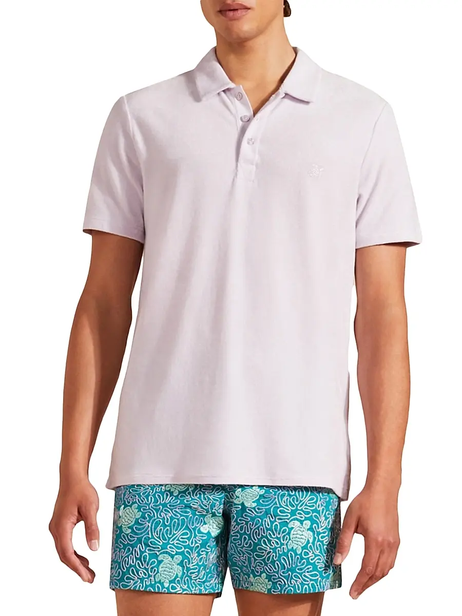 Vilebrequin Men's Terry Cloth Polo Shirt | Thumbnail 4 Vilebrequin Men's Terry Cloth Polo Shirt | Thumbnail 4