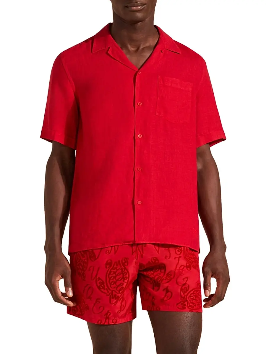 Vilebrequin Men's Charli Linen Shirt | Thumbnail 4